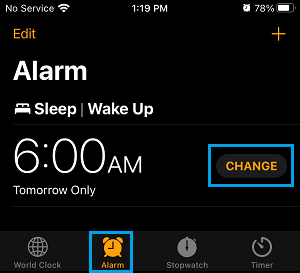 Change Alarm Option on iPhone Clock App