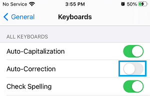 Disable Autocorrect on iPhone