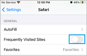 Remove Frequently Visited Sites From Safari