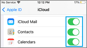 Enable iCloud Contacts on iPhone