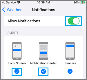 Enable Weather Alerts on iPhone