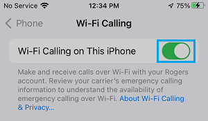 Enable WiFi Calling on iPhone
