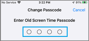 Enter Old Screen Time Passcode on iPhone