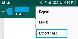 Export Chat Option in WhatsApp Android