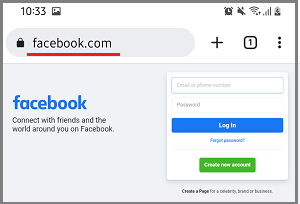 Facebook login desktop home page
