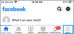 Facebook Menu Icon