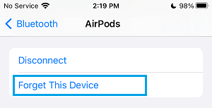 Vergessen Sie Die Airpods-Option Auf Dem Iphone