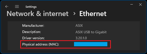 MAC Address of Windows 11 Computer