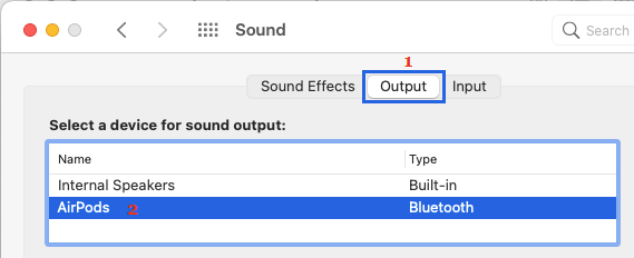 Select Bluetooth As Output Device on Mac