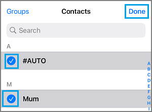 Select Contacts to Add
