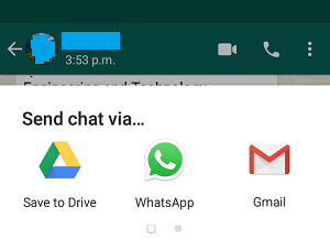 Send WhatsApp Chat Via Options