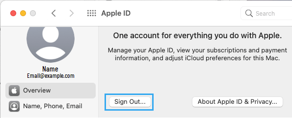 Sign Out From Apple ID on Mac