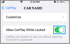 Allow CarPlay While iPhone is Locked
