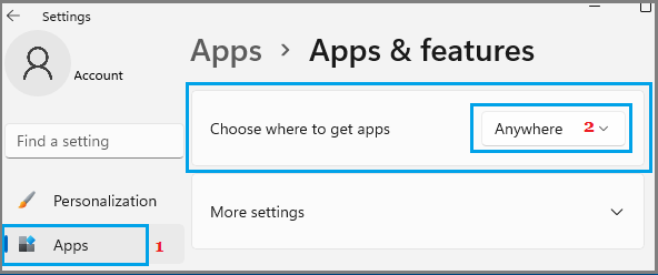 Allow Installation of Apps from Anywhere in Windows 11