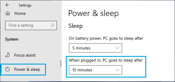 Change Sleep Mode Time in Windows 10