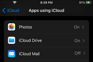iCloud Services on iPhone