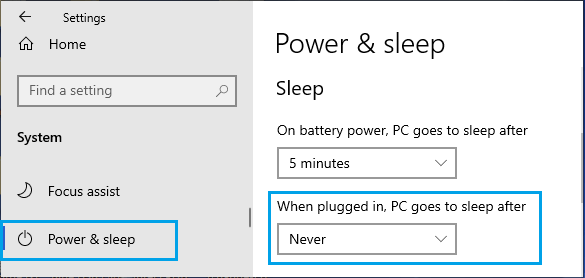 Disable Sleep Mode in Windows 10
