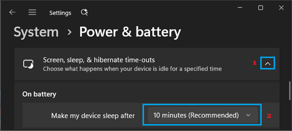 Enable Sleep Mode When Computer Is Using Battery