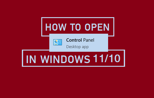 Open Control Panel in Windows 11/10