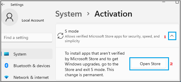 Open Windows Store Option in Windows 11