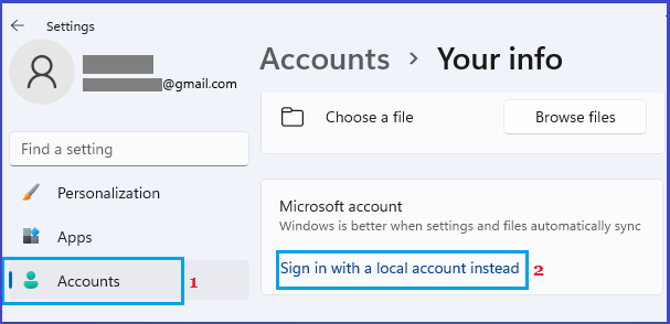 Sign-in With Local Account Option in Windows 11