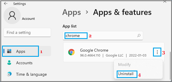 Uninstall Google Chrome From Windows 11 PC