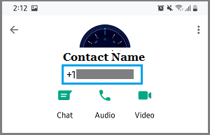 Contact Phone Number in WhatsApp
