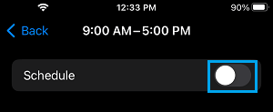 Disable Do Not Disturb Schedule on iPhone