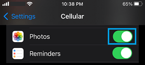 Enable Cellular Data For Photos on iPhone