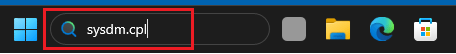 Open System Properties Using Windows Search