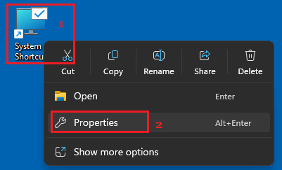 Open System Properties