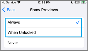 Show Notification Previews on iPhone