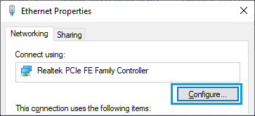 Configure Ethernet Properties