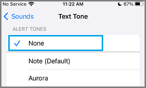 Disable Text Alert Tone on iPhone