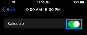 Enable Do Not Disturb Schedule on iPhone