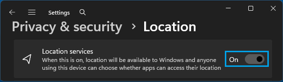 Enable Location Services On Windows Computer