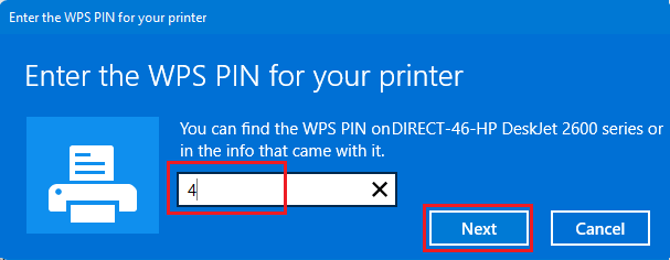 Enter Printer WPS Code