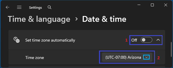 Manually Change Time Zone on Windows Computer