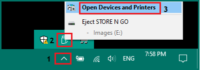Open Devices and Printers Using USB Drive