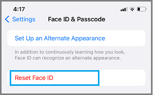 Reset Face ID on iPhone
