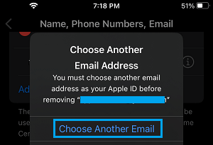 Choose Another Email Address As Apple ID on Phone