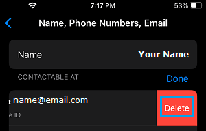 Delete Current Apple ID Email on iPhone