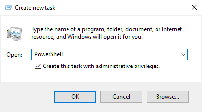 Open PowerShell As Admin From Task Manager