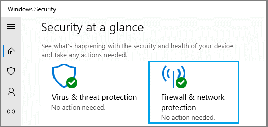 Öffnen Sie Firewall & Netzwerkschutz