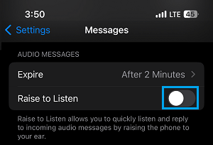 Disable Raise to Listen on iPhone