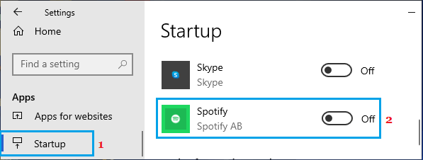 Disable Spotify Start Up on Windows PC