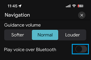 Disable "Play Voice Over Bluetooth" Option 