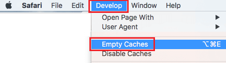 Option „Caches Leeren“ Im Safari-Browser Auf Dem Mac