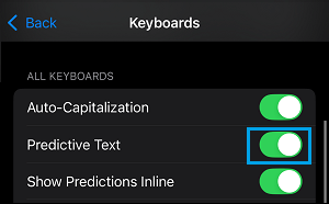 Enable Predictive Text on iPhone