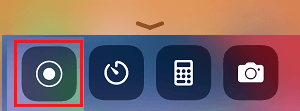 Botón de grabación de pantalla en iPhone 